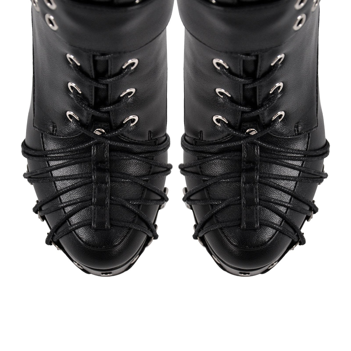 Buckle Lace-up Platform Knee High Boots - Onlymaker Featured