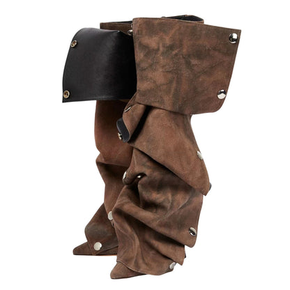 Pointed Toe Buckle Stiletto Removable Boots - Onlymaker Discount