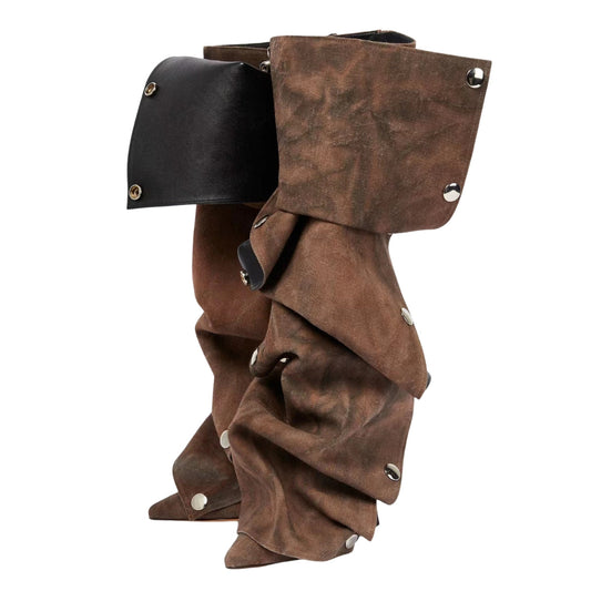 Pointed Toe Buckle Stiletto Removable Boots - Onlymaker Discount