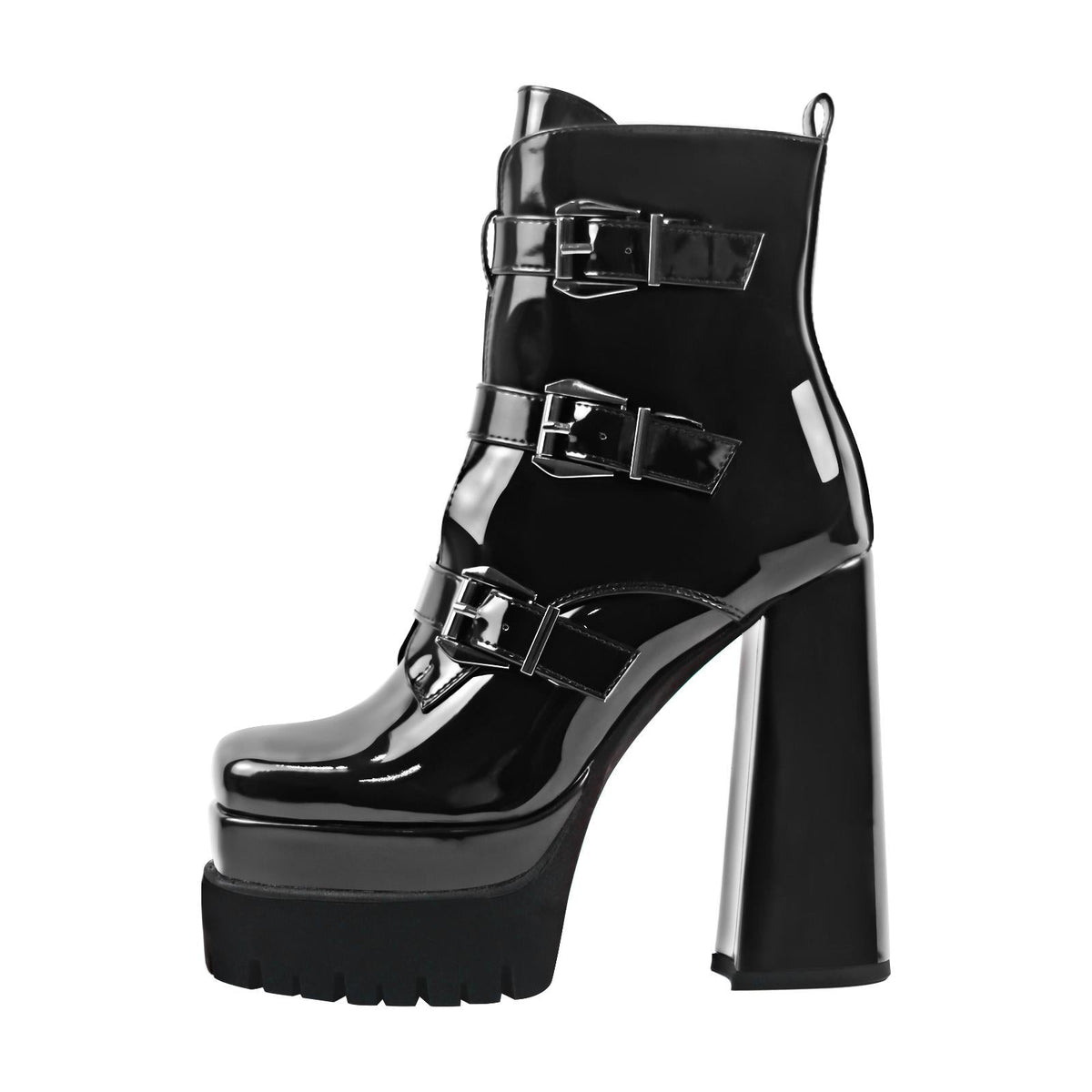 Double Platform Strap Buckle Ankle Boots - Onlymaker Top Pick