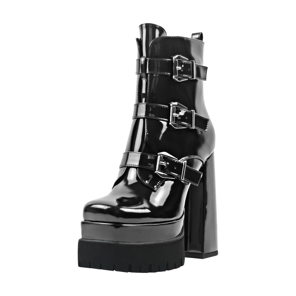Double Platform Strap Buckle Ankle Boots - Onlymaker Top Pick