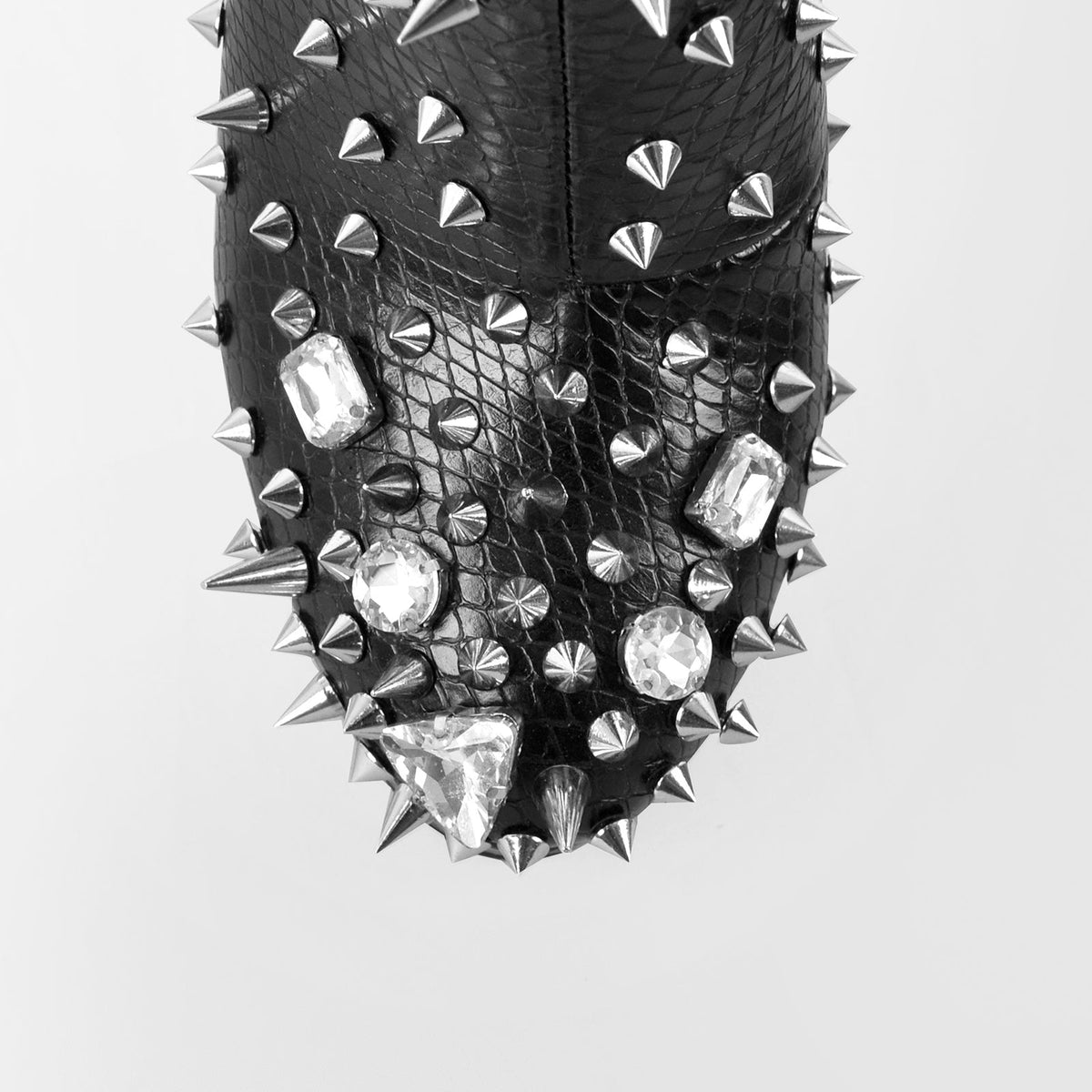 Black Rhinestone Rivet Studded Platform Ankle Boots - Onlymaker Hot Sale