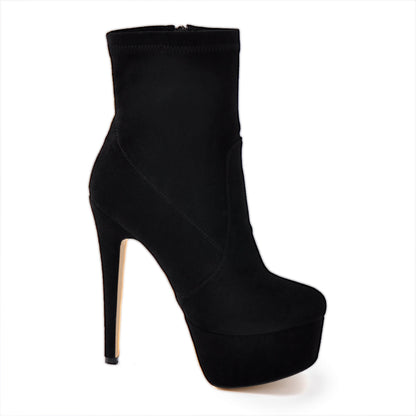 Lycra Stretch Platform Stiletto High Heel Ankle Boots - Onlymaker Best Seller