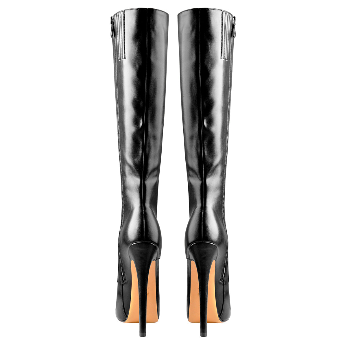 Black Platform Lace-Up Knee High Stiletto Boots - Onlymaker Smart Buy