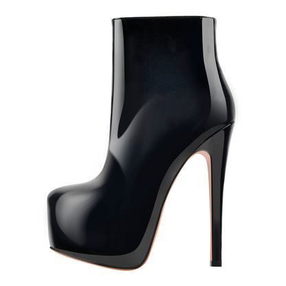 Platform Side Zipper Stiletto Ankle Boots - Onlymaker Best Price