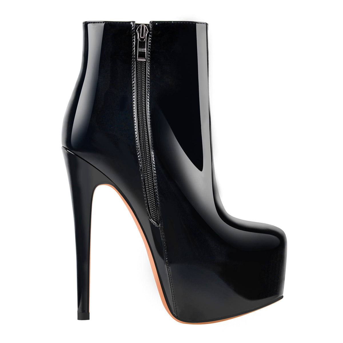 Platform Side Zipper Stiletto Ankle Boots - Onlymaker Best Price