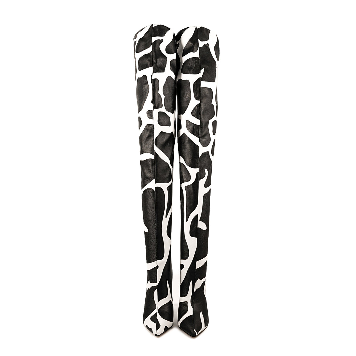 Cow Print Over The Knee Stiletto Boots - Onlymaker Latest