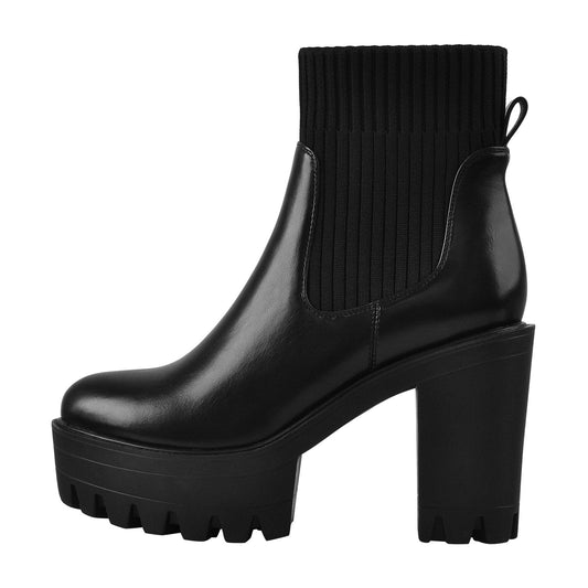Round Toe Platform Chelsea Boots - Onlymaker Latest