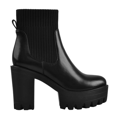 Round Toe Platform Chelsea Boots - Onlymaker Latest