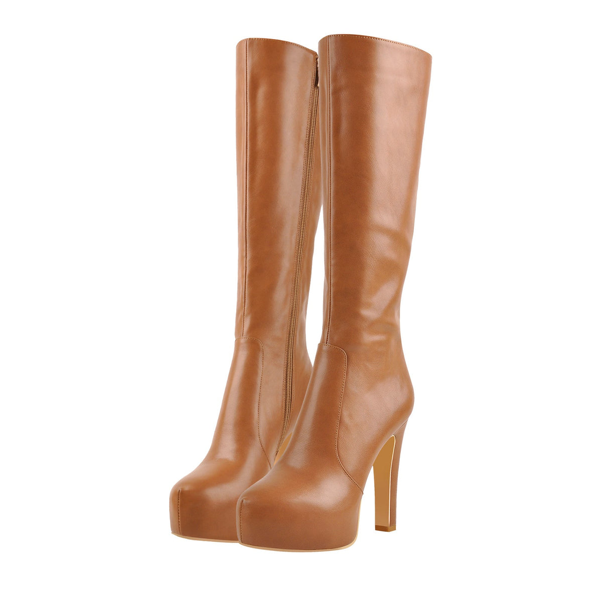 Platform High Heel Zipper Knee High Boots - Onlymaker Featured