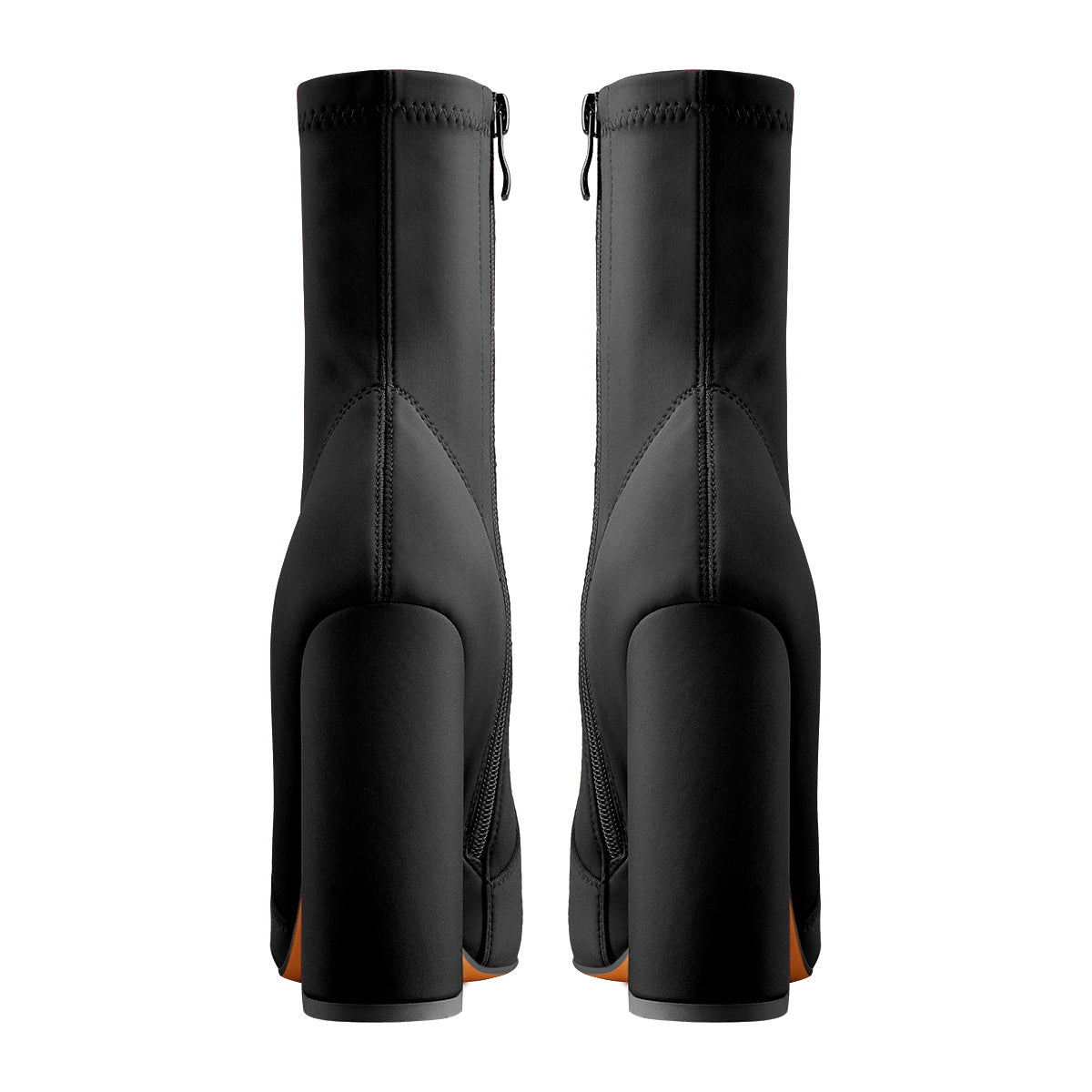 Pointed Toe Minimalistic Stretch Block High Heels Ankle Booties - Onlymaker Best Price
