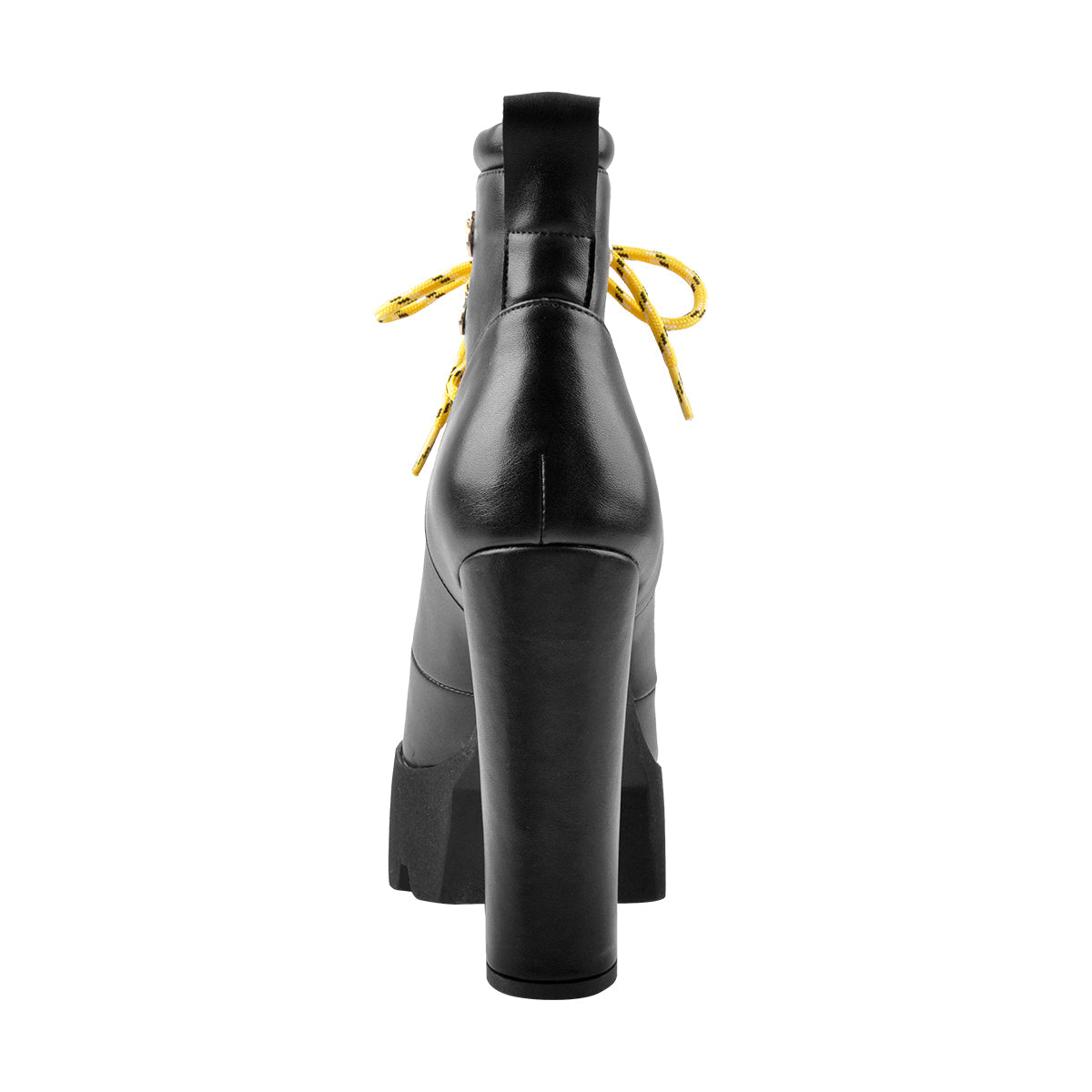 Yellow Strappy Round Toe Platform Chunky Heels Ankle Boots - Onlymaker Recommended