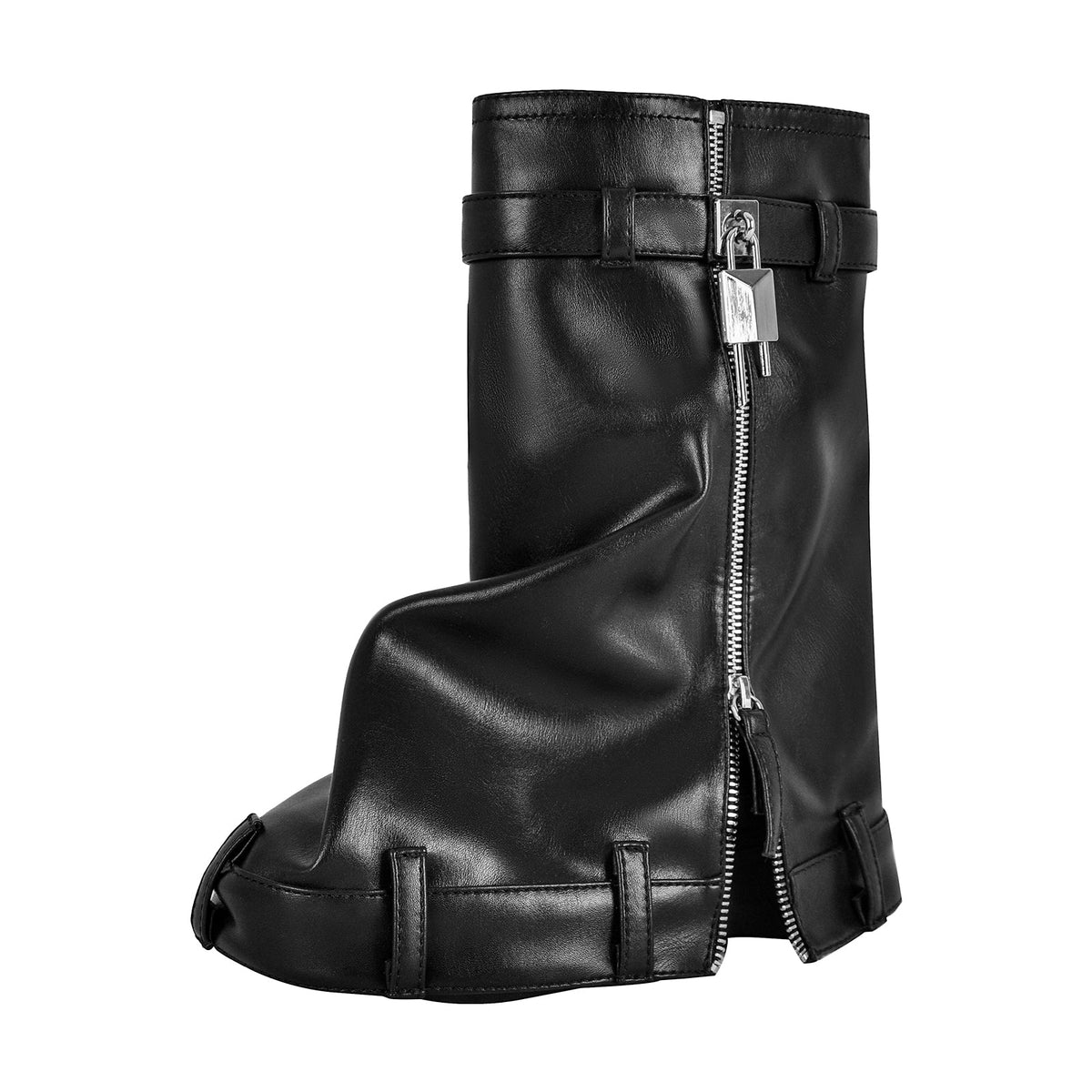 Round Toe Wedge Heel Fold Over Mid-calf Boots - Onlymaker Best Seller