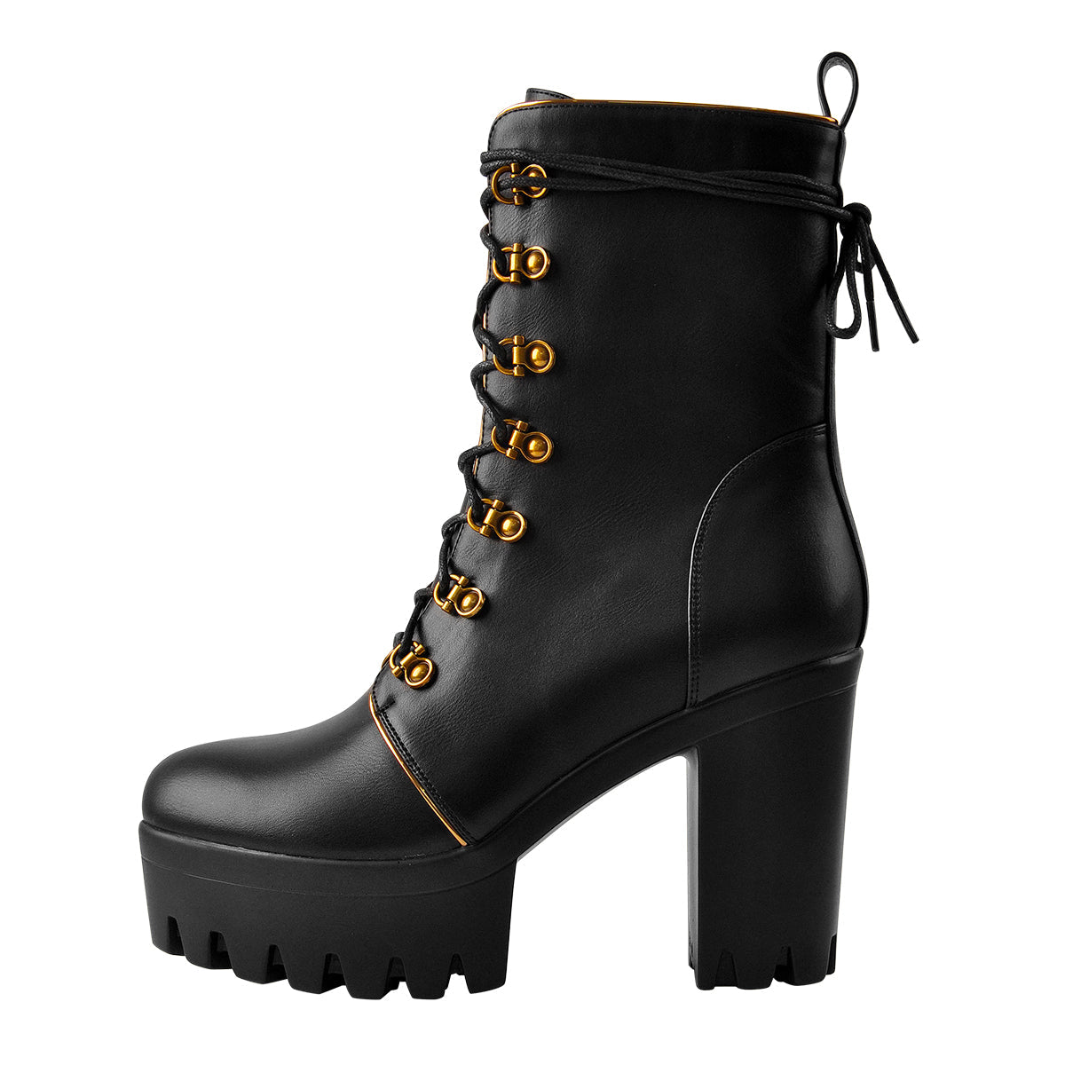 Black Platform Chunky High Heels Ankle Boots - Onlymaker Special Offer