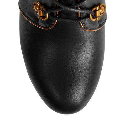Black Platform Chunky High Heels Ankle Boots - Onlymaker Special Offer