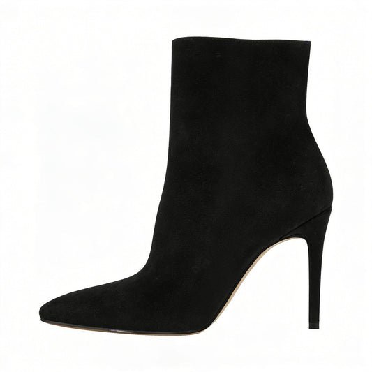 Suede Pointy Toe Stiletto High Heel Ankle Boots - Onlymaker Best Seller