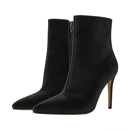 Suede Pointy Toe Stiletto High Heel Ankle Boots - Onlymaker Best Seller