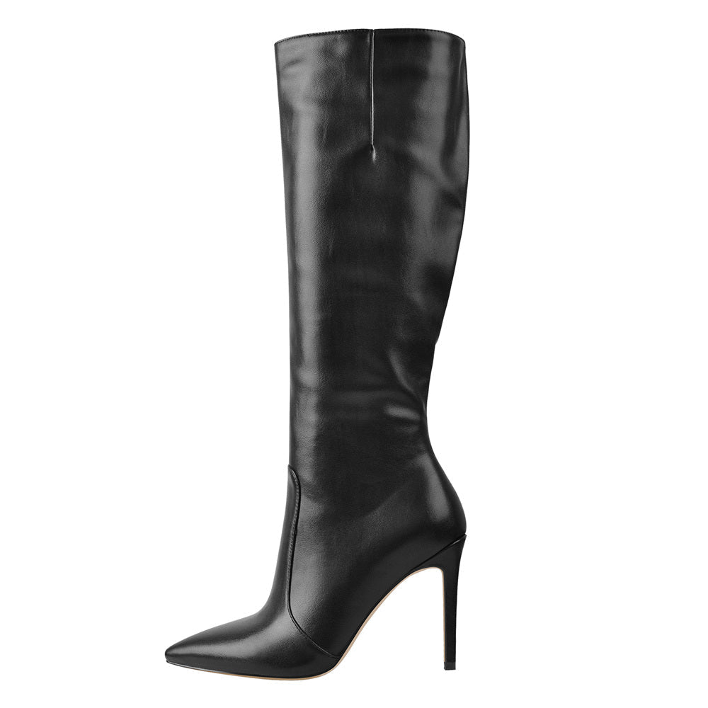 Pointed Toe Stiletto Zip Knee High Boots - Onlymaker Hot Sale