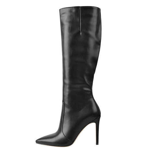 Pointed Toe Stiletto Zip Knee High Boots - Onlymaker Hot Sale