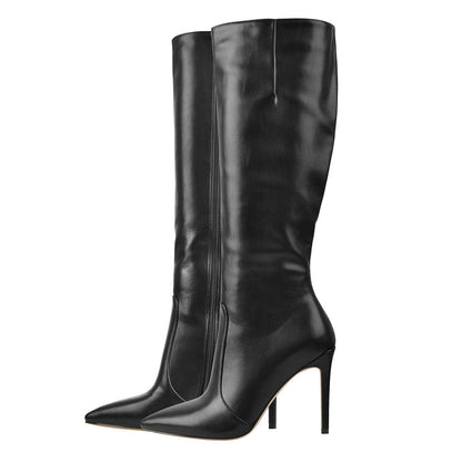 Pointed Toe Stiletto Zip Knee High Boots - Onlymaker Hot Sale