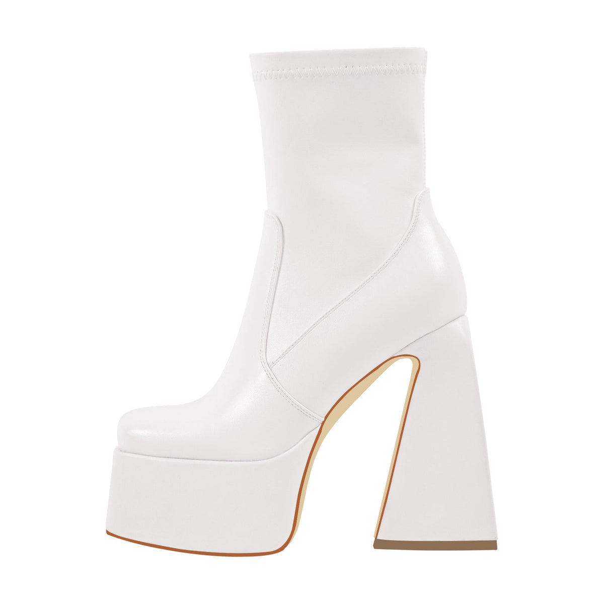 Square Toe Platform Side Zipper Ankle Boots - Onlymaker Trending