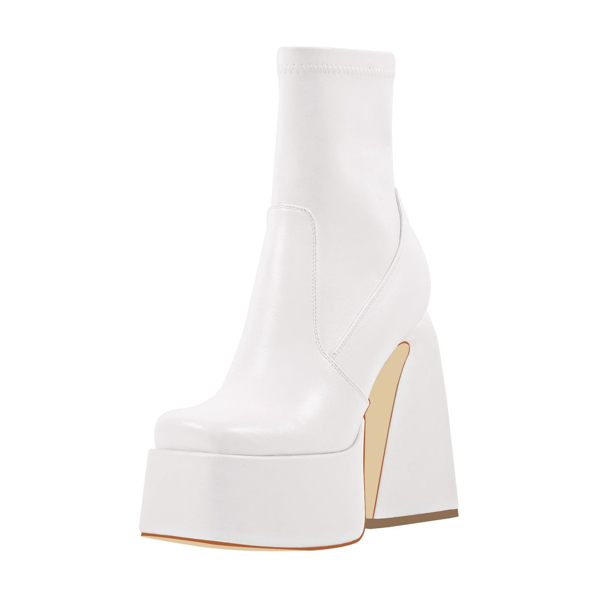 Square Toe Platform Side Zipper Ankle Boots - Onlymaker Trending