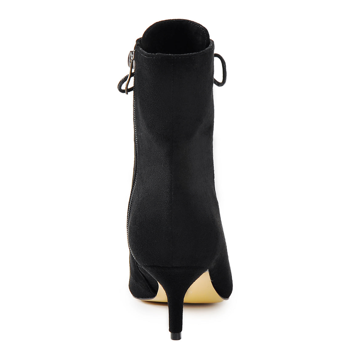 Kitten Low Heel Pointed Toe Lace Up Ankle Boots - Onlymaker Classic
