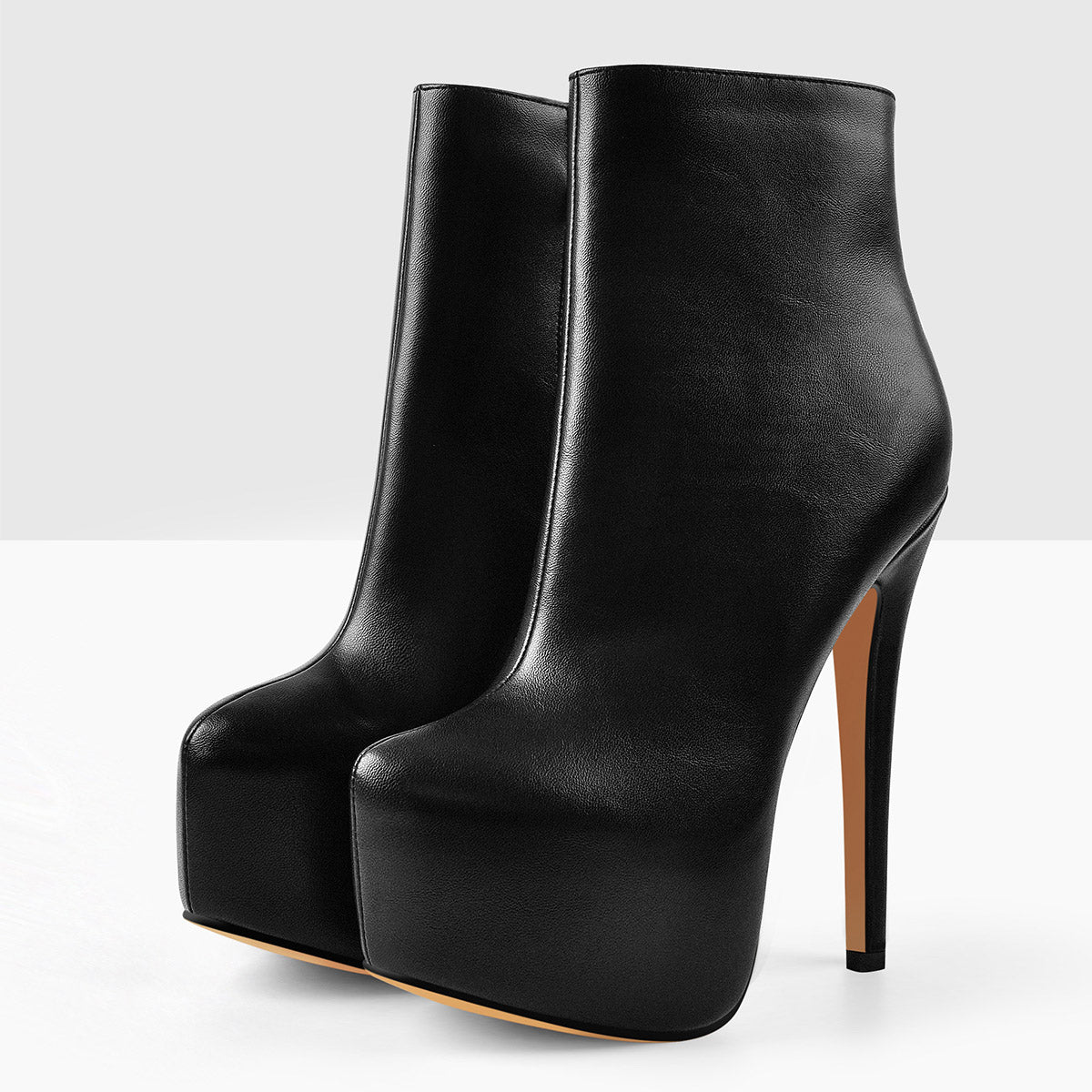 Rounded Toe Platform Stiletto High Heel Ankle Boots - Onlymaker Trending