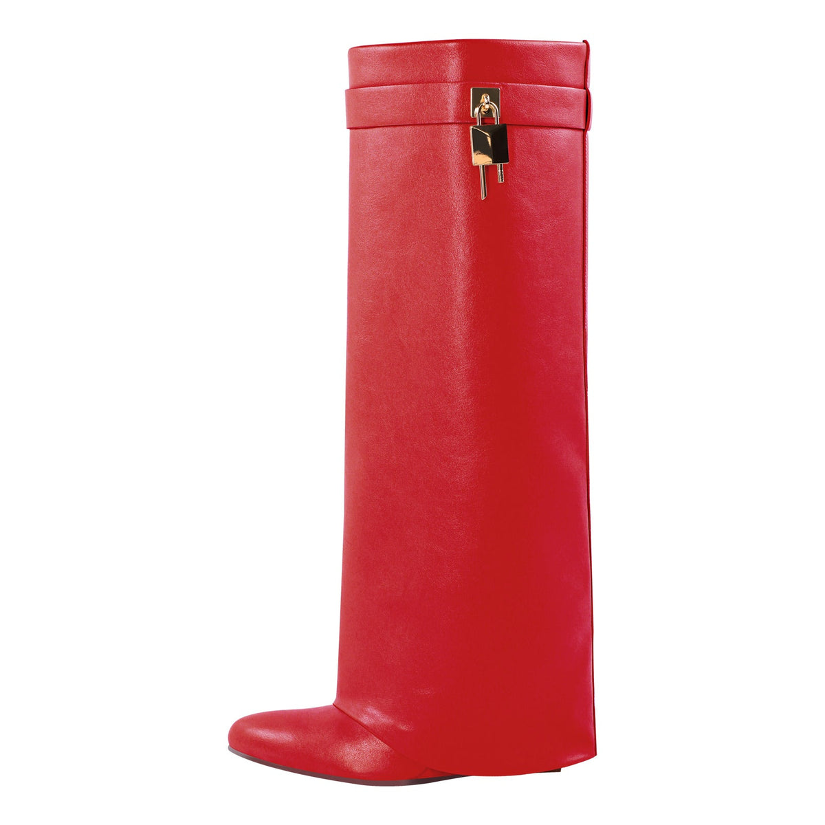 Pointed Toe Chunky Heel Fold Over Boots - Onlymaker Exclusive