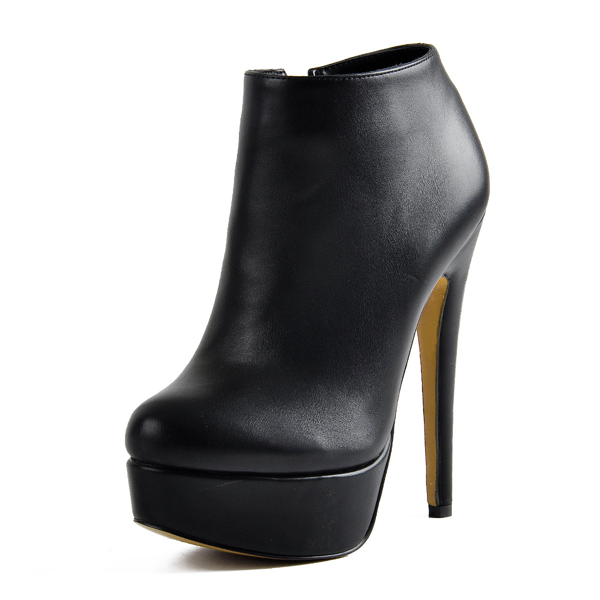 Black Platform Zipper Stiletto Ankle Boots - Onlymaker Top Pick