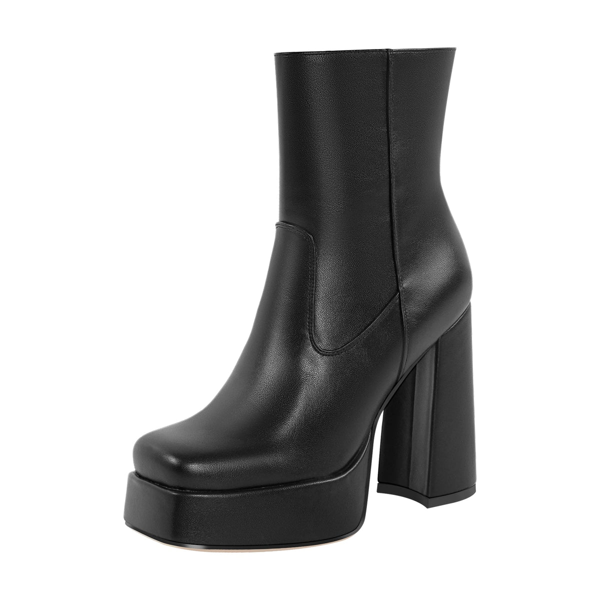 Platform Square Toe Chunky Heel Ankle Boots - Onlymaker Best Seller