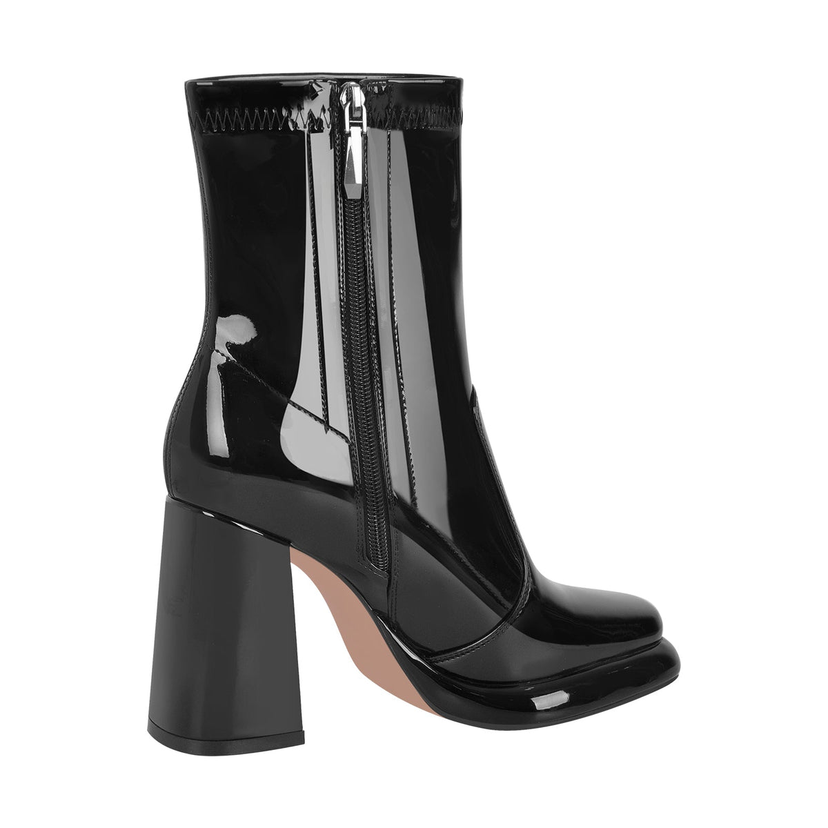 Square Toe Zipper Chunky Heel Platform Ankle Boots - Onlymaker Sale