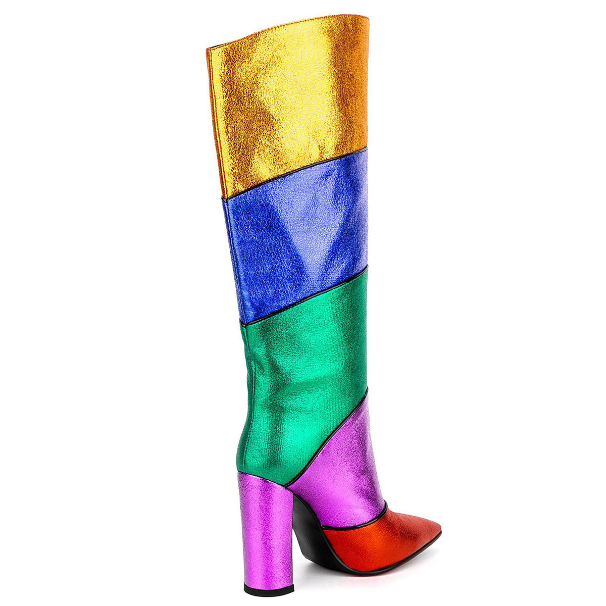 Colorful Patchwork Knee High Boots - Onlymaker Signature