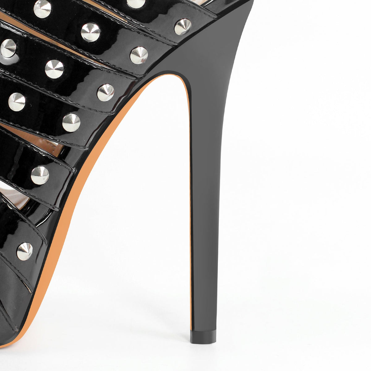 Platform Rivet Straps Stiletto Sandals - Onlymaker Featured