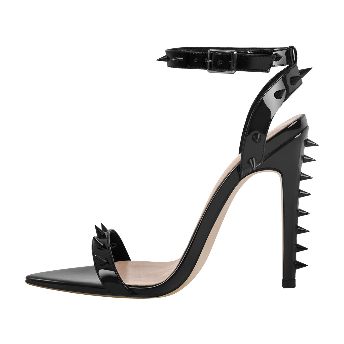 Rivet Ankle Strap High Heel Sandals - Onlymaker Popular