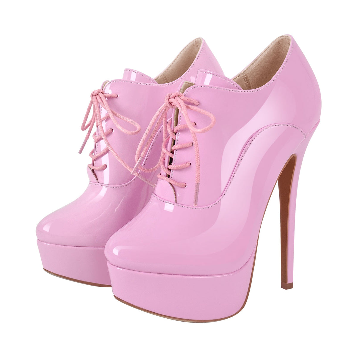 Platform Lace-up Stiletto Ankle Boots - Onlymaker Popular