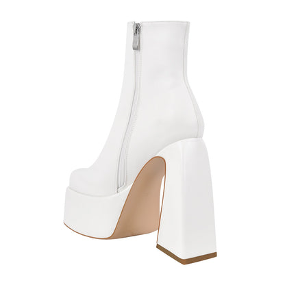 Chunky Ankle Boots Thick High Heels Platform Shoes - Onlymaker Signature