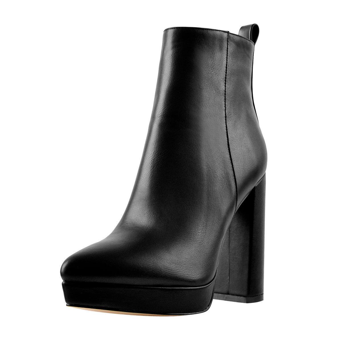 Pointed Toe Chunky Heel Ankle Boots - Onlymaker Quality