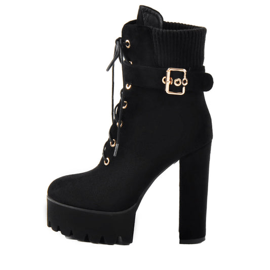 Ankle Platform High Heel Boots - Onlymaker Trending