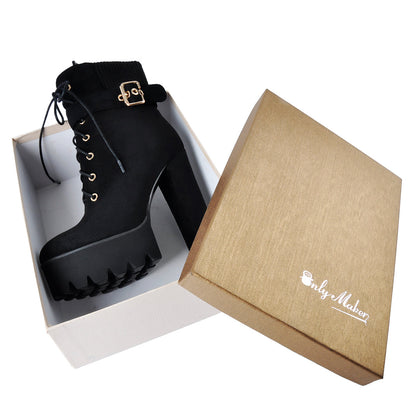 Ankle Platform High Heel Boots - Onlymaker Trending