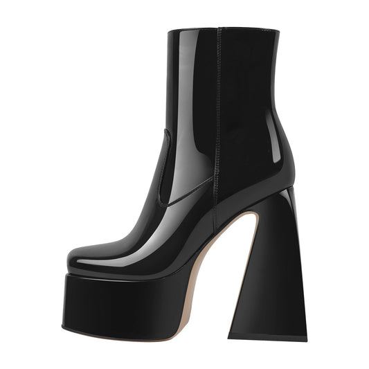 Platform Chunky High Heels Ankle Boots - Onlymaker Customer Favorite