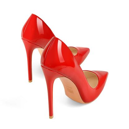 8cm 10cm 12cm Red Pointed Toe Slip On High Heel Pumps - Onlymaker Trending