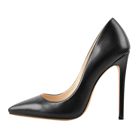 8cm 10cm 12cm Matte Pointed Toe Slip On High Heel Pumps - Onlymaker Smart Buy