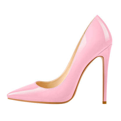 8cm 10cm 12cm Pink Pointed Toe Slip On High Heel Pumps - Onlymaker Recommended