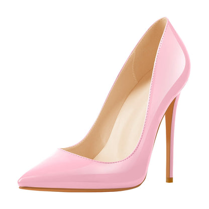 8cm 10cm 12cm Pink Pointed Toe Slip On High Heel Pumps - Onlymaker Recommended