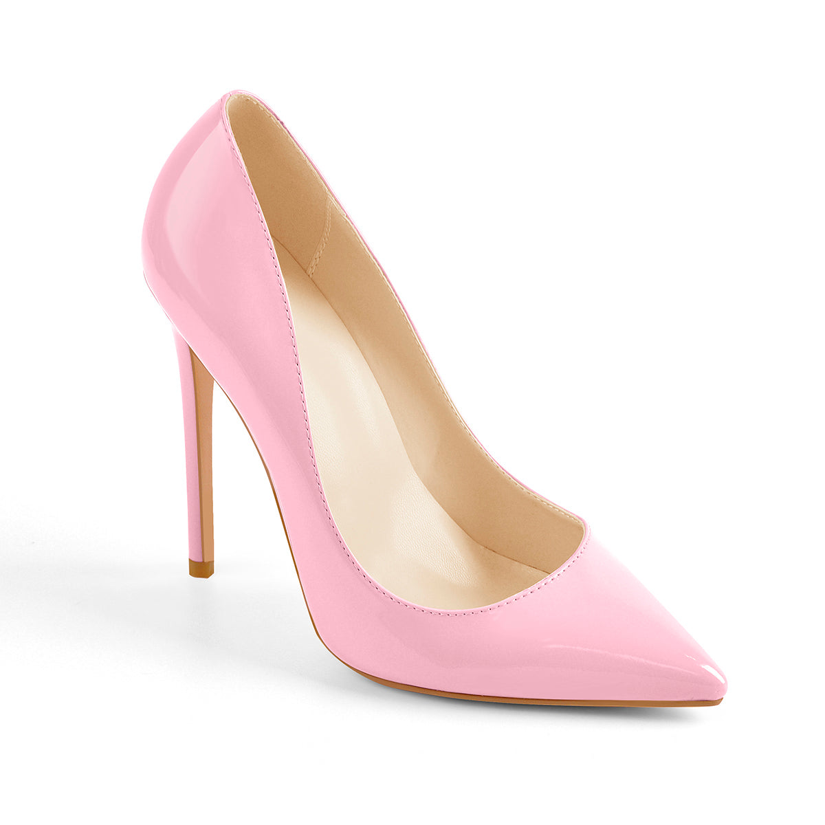 8cm 10cm 12cm Pink Pointed Toe Slip On High Heel Pumps - Onlymaker Recommended