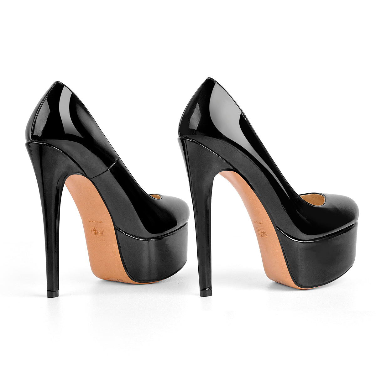 Platform Patent Leather Rounde Toe High Heels Pumps - Onlymaker Trending