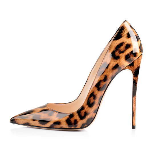 8cm 10cm 12cm Leopard Pointed Toe Stiletto Pumps - Onlymaker Featured
