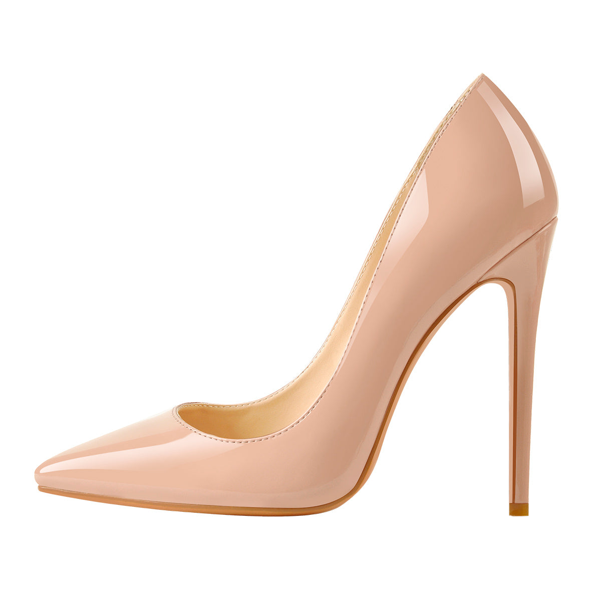 8cm 10cm 12cm Baby Pink Pointed Toe Slip On High Heel Pumps - Onlymaker Classic