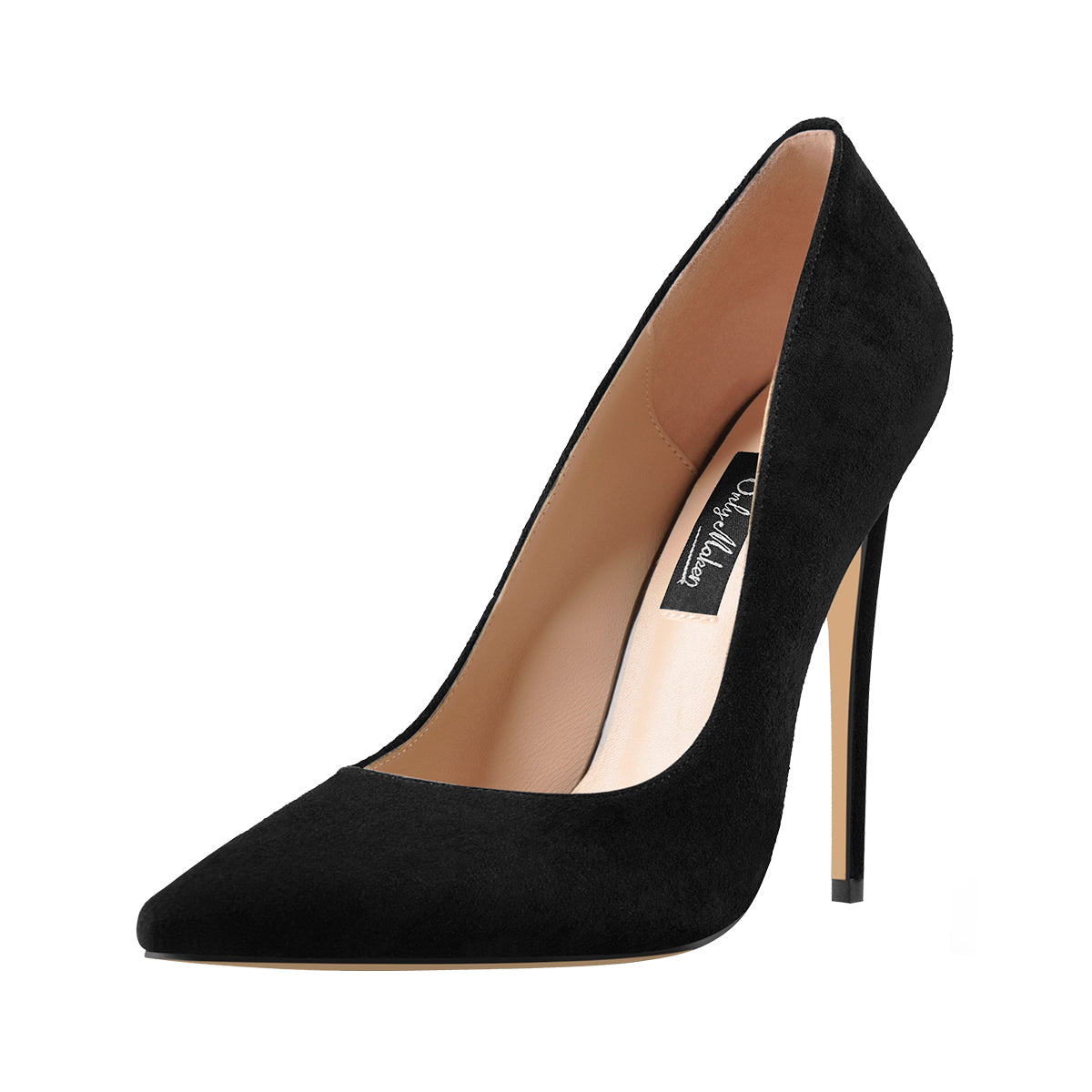 8cm 10cm 12cm Black Suede Pointed Toe Slip On High Heel Pumps - Onlymaker Discount